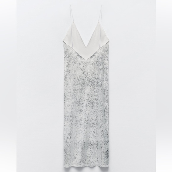 ZARA SEQUIN MIDI DRESS - Picture 4 of 6